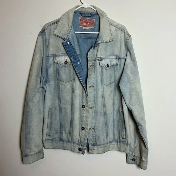 Brooklyn Cloth Men’s Acid Washed Denim Jacket Size XL - Picture 1 of 5